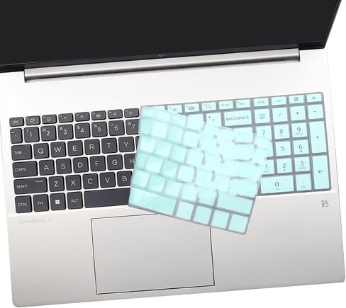2 Pack Keyboard Cover for HP OmniBook 7 16-az 16-ay Series 16-az0097nr 16-ay0087nr 16",OmniBook 7 17-dc Series 17-dc0097nr 17.3'' (Not Fit Omnibook X 17-dd 17t-dd) US Layout Keyboard-HotBlue+Clear in Kuwait