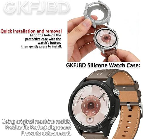 Screen Protector & Case Compatible for HUAWEI Watch GT 6 46mm & GT 5 46mm ，HD Tempered Glass Protective Film and Silicone Soft Cases Not for GT 6 Pro & GT6 41mm (Pack of 3+2) in Saudi Arabia