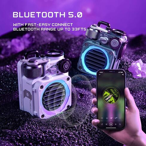Muzen Cyber Cube Bluetooth Speaker, Bluetooth 5.0, Portable Speaker with Fidget Spinner, Crystal Clear Sound with RGB LED Light Wireless Speaker, Waterproof Speakers for Indoor Outdoor in Kuwait