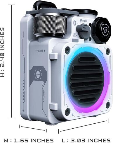 Muzen Cyber Cube Bluetooth Speaker, Bluetooth 5.0, Portable Speaker with Fidget Spinner, Crystal Clear Sound with RGB LED Light Wireless Speaker, Waterproof Speakers for Indoor Outdoor in Kuwait