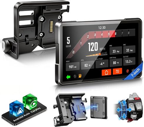 LBW 6" Motorcycle CarPlay GPS Navigation Fit for BMW with Wonder Wheel, Wireless Bluetooth, 1200 Nits Waterproof HD Touch Screen, Plug&Play, Support Voice Control, TPMS/Light Sensor/Siri, Android Auto in Saudi Arabia