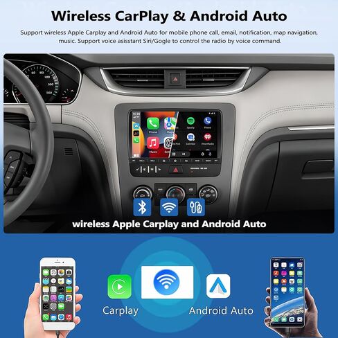 Car Radio for Chevrolet Chevy Traverse 2013-2017 with Wireless Carplay Android Auto, 8 inch HD Touch Screen Car Stereo Android 15 Radio with GPS Bluetooth WiFi FM RDS Backup Camera 2G+64G in Kuwait