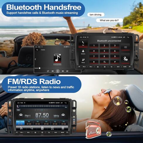 Car Radio for Chevrolet Chevy Traverse 2013-2017 with Wireless Carplay Android Auto, 8 inch HD Touch Screen Car Stereo Android 15 Radio with GPS Bluetooth WiFi FM RDS Backup Camera 2G+64G in Kuwait