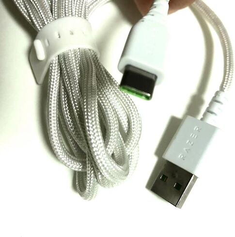 Suitable for Razer USB-C to USB Data and Charging Cable, Suitable for Viper V2/HeadeAdder V3/Basilisk V3 Wireless Gaming Mouse (White) in Kuwait
