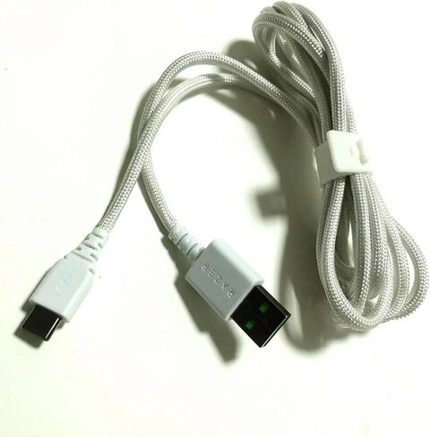 Suitable for Razer USB-C to USB Data and Charging Cable, Suitable for Viper V2/HeadeAdder V3/Basilisk V3 Wireless Gaming Mouse (White) in Kuwait