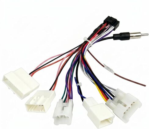 16 Pin ISO Radio Wiring Harness Adapter, Steering Wheel Control Reverse Antenna Connector, Fit 2005-2016 Android Stereo Upgrade, Compatible with Camry Corolla 4Runner Tundra Models in Saudi Arabia