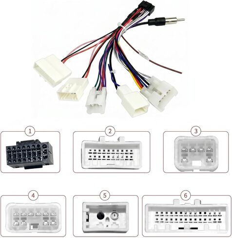 16 Pin ISO Radio Wiring Harness Adapter, Steering Wheel Control Reverse Antenna Connector, Fit 2005-2016 Android Stereo Upgrade, Compatible with Camry Corolla 4Runner Tundra Models in Saudi Arabia