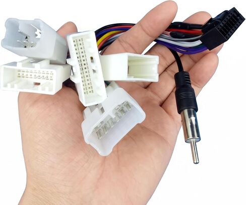 16 Pin ISO Radio Wiring Harness Adapter, Steering Wheel Control Reverse Antenna Connector, Fit 2005-2016 Android Stereo Upgrade, Compatible with Camry Corolla 4Runner Tundra Models in Saudi Arabia