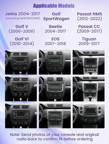 Car Radio Stereo for VW Passat Jetta Golf Beetle Touran EOS Tiguan CarPlay Android Auto Upgrade SWC/Bluetooth 5.2/EQ/FM/7 Inch IPS HD Touch Screen Backup Camera Mic in Kuwait