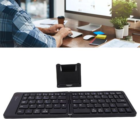 Asixxsix Foldable Bluetooth Keyboard, Portable Wireless Full Size Ultra Slim Keyboard with Touchpad and Magnetic Lock, Compatible with iOS Tablet Phone Laptop in Kuwait