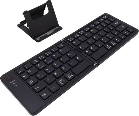 Asixxsix Foldable Bluetooth Keyboard, Portable Wireless Full Size Ultra Slim Keyboard with Touchpad and Magnetic Lock, Compatible with iOS Tablet Phone Laptop in Kuwait