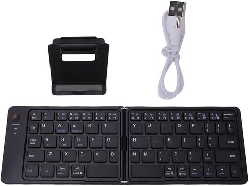 Asixxsix Foldable Bluetooth Keyboard, Portable Wireless Full Size Ultra Slim Keyboard with Touchpad and Magnetic Lock, Compatible with iOS Tablet Phone Laptop in Kuwait