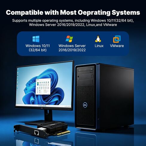 FENVI RTL8127 10G PCIe X4, 4X Faster Than 2.5G, NAS/Server, Win/Linux in Kuwait