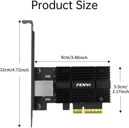 FENVI RTL8127 10G PCIe X4, 4X Faster Than 2.5G, NAS/Server, Win/Linux in Kuwait