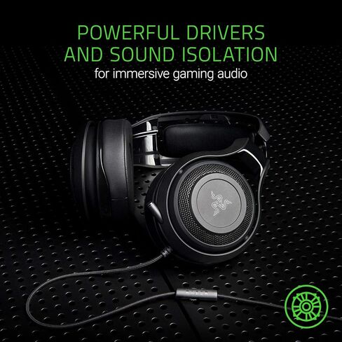 Razer ManO'War 7.1: Surround Sound - Quick Action Controls - Unidirectional Retractable Mic - Gaming Headset Works with PC, PS4, Xbox One, Switch, & Mobile Devices in Kuwait