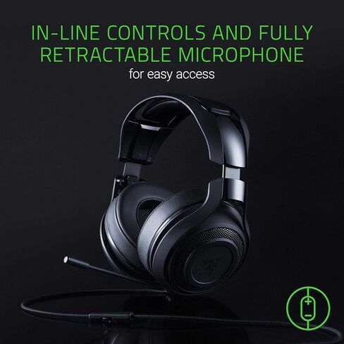 Razer ManO'War 7.1: Surround Sound - Quick Action Controls - Unidirectional Retractable Mic - Gaming Headset Works with PC, PS4, Xbox One, Switch, & Mobile Devices in Kuwait