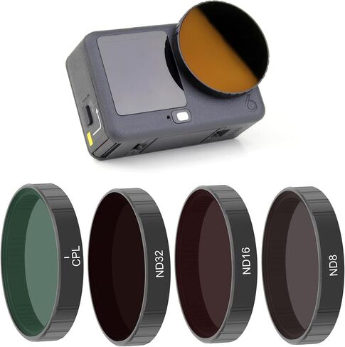 GEPULY 4-Pack ND8 ND16 ND32 CPL Lens Filter for DJI OSMO Action 5 Pro 4 3 in Kuwait