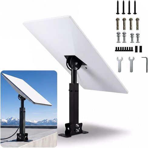 Pole Mount Compatible with Starlink Standard Gen 3/4/4X, Heavy Duty Adjustable Metal Mounting Bracket with 6-Screw Locking System for RV Roof, Balcony and Pole Installation in Kuwait