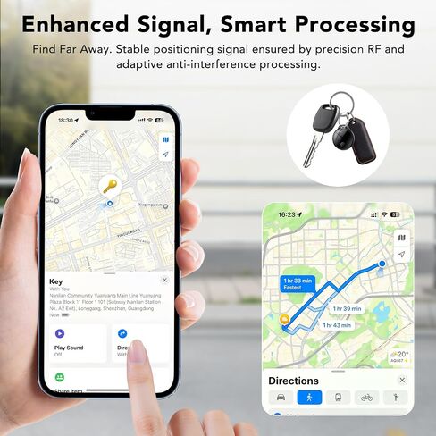 Air Tracker Tags-4 Pack: Smart Bluetooth Tracker, Compatible with Apple Find My APP (iOS Only) Replaceable Battery, IP67 Waterproof, Suitable for Luggage, Wallets, Backpacks, Keys Tracking Tag, Black in Kuwait