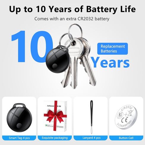 Air Tracker Tags-4 Pack: Smart Bluetooth Tracker, Compatible with Apple Find My APP (iOS Only) Replaceable Battery, IP67 Waterproof, Suitable for Luggage, Wallets, Backpacks, Keys Tracking Tag, Black in Kuwait