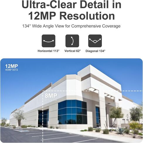 Anpviz 12MP PoE IP Camera, Turret Metal Wired Security Camera Outdoor in Kuwait