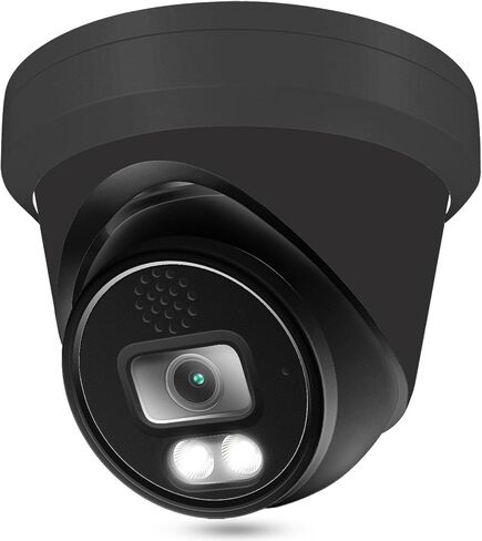 4K 8MP PoE IP Camera Outdoor 24/7 Color Night Vision 2.8mm Lens 100° Wide Angle, Visiable White LED Lights, H.265, Compatible with Uniview NVR, NDAA Compliant, Metal Casing Black in Kuwait