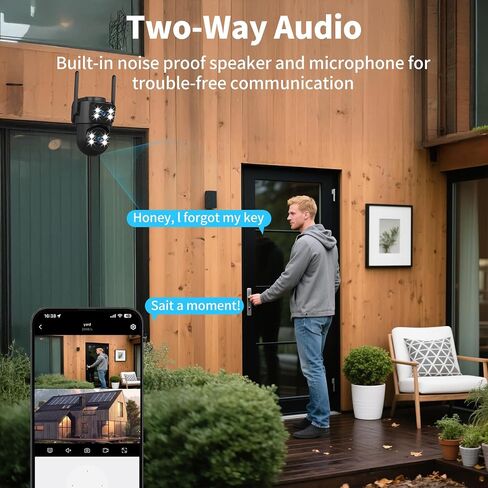 2K Dual Lens Outdoor Security Camera, 360° PTZ WiFi for Home Monitoring in Saudi Arabia
