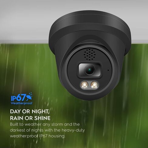 4K 8MP PoE IP Camera Outdoor 24/7 Color Night Vision 2.8mm Lens 100° Wide Angle, Visiable White LED Lights, H.265, Compatible with Uniview NVR, NDAA Compliant, Metal Casing Black in Kuwait