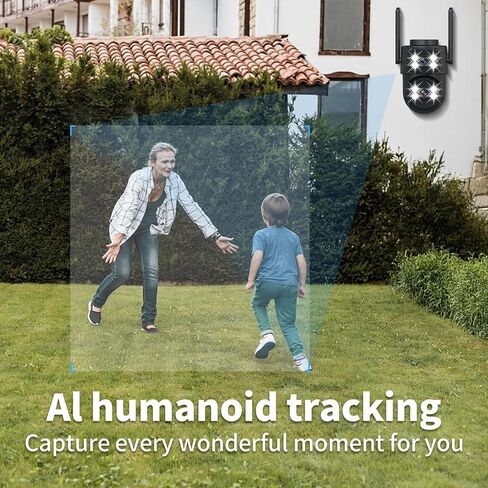 2K Dual Lens Outdoor Security Camera, 360° PTZ WiFi for Home Monitoring in Saudi Arabia