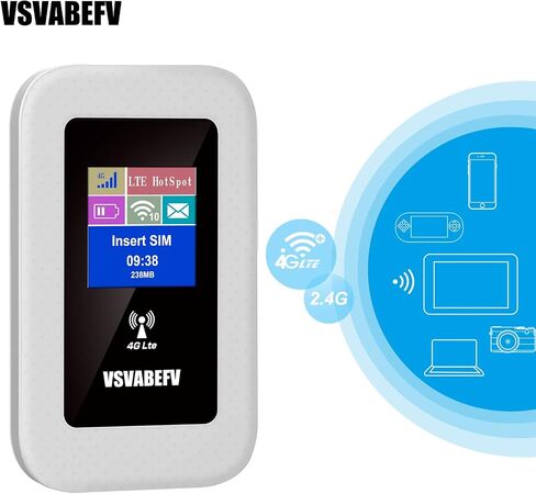 4G LTE Portable Mobile WiFi Hotspot Device for Travel, 150 Mbps Wireless Portable Hotspot No Contract, Hot Spots for WiFi Support 10 Devices, AT&T T-Mobile Mint, B2/B4/B5/B12/B17 in Saudi Arabia