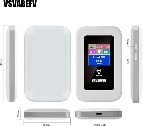 4G LTE Portable Mobile WiFi Hotspot Device for Travel, 150 Mbps Wireless Portable Hotspot No Contract, Hot Spots for WiFi Support 10 Devices, AT&T T-Mobile Mint, B2/B4/B5/B12/B17 in Saudi Arabia