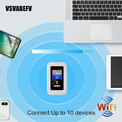 4G LTE Portable Mobile WiFi Hotspot Device for Travel, 150 Mbps Wireless Portable Hotspot No Contract, Hot Spots for WiFi Support 10 Devices, AT&T T-Mobile Mint, B2/B4/B5/B12/B17 in Saudi Arabia