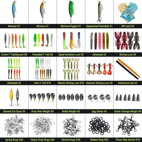 4 Layers Fishing Tackle Box, 605Pcs Fishing Gear Kit with Lures, Small Tool Kit Containing Gripper, Hook Remover, Plier, Accessories, Greeting Cards, Complete Fishing Box for Beginners, Adults in Kuwait
