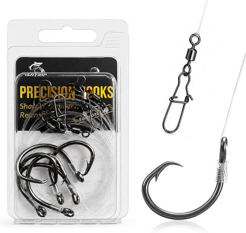 FishTrip Pre-Rigged Catfish Rigs Circle/Octopus Hooks 5/10 Pack 20lb NT40 in Kuwait