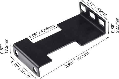 1U Server Rack Depth Extender Kit - 4in Recessed Mount Adapter Bracket for Network Rack, 4 Pcs, Including Screws in Kuwait