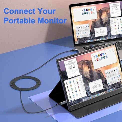 USB C to Mini HDMI Cable 6FT (NOT HDMI), 4K@30Hz/2K@60Hz Type-C to Mini HDMI for MacBook, iPad Pro, iPhone 15/16/17, Galaxy S25, Steam Deck, ROG Ally, Laptop to Portable Monitor in Kuwait