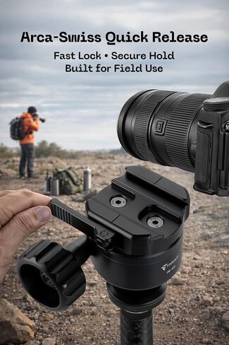 FANAUE Carbon Fiber Tripod with Fluid Ball Head, Compatible with Arca Swiss/RRS for Camera, Binoculars Telescope in Kuwait