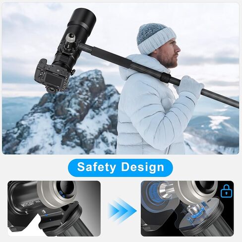 WEYLLAN PH3L MonoGimbal Head with Lever Release for Tripod Monopod, CNC All Metal Side Saddle Gimbal Tilt Head with Arca Swiss QR Plate, Compatible with Camera, Telephoto Lenses, Max Load 22lbs/10kg in Kuwait