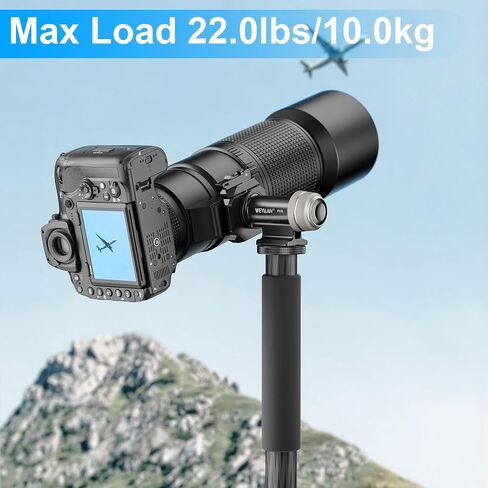 WEYLLAN PH3L MonoGimbal Head with Lever Release for Tripod Monopod, CNC All Metal Side Saddle Gimbal Tilt Head with Arca Swiss QR Plate, Compatible with Camera, Telephoto Lenses, Max Load 22lbs/10kg in Kuwait
