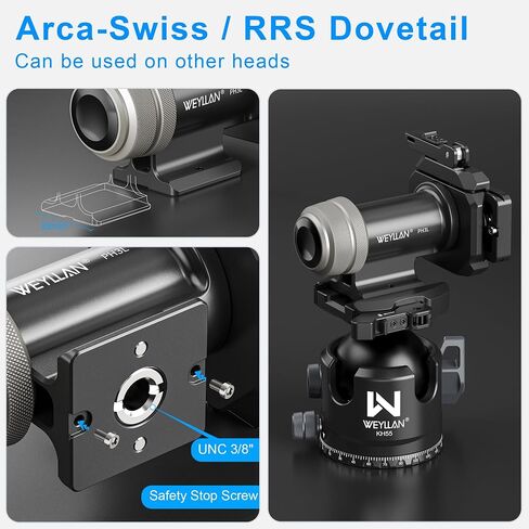 WEYLLAN PH3L MonoGimbal Head with Lever Release for Tripod Monopod, CNC All Metal Side Saddle Gimbal Tilt Head with Arca Swiss QR Plate, Compatible with Camera, Telephoto Lenses, Max Load 22lbs/10kg in Kuwait