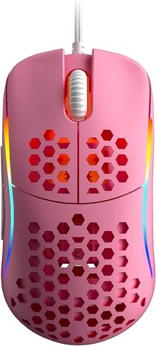 HK Gaming NAOS M Ultra Lightweight Honeycomb Shell Ambidextrous Wired RGB Gaming Mouse 12 000 cpi - 7 Buttons - 59 g (Naos-M, Prism Pink Limited Edition) in Kuwait