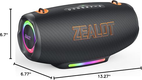 ZEALOT 120W(Peak) Bluetooth Speaker with Deep Bass, Portable Wireless Speaker with RGB Light, IPX6 Waterproof Outdoor Speaker, 24000mAH, USB/TF, Stereo Pairing, Party Speaker for Camping Beach Home in Kuwait