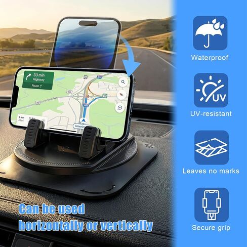 Car Dashboard Phone Holder, Anti-Slip Car Phone Holder 360 Degree Rotation in Kuwait