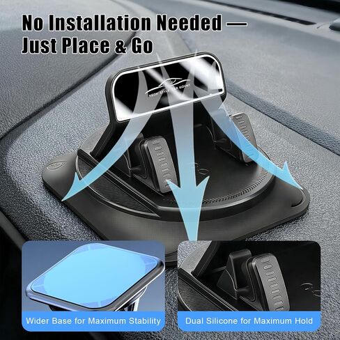 Car Dashboard Phone Holder, Anti-Slip Car Phone Holder 360 Degree Rotation in Kuwait