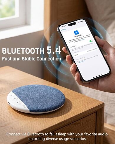 Sleep Pillow Speaker for Sleeping, 2026 Upgrade Portable Under Pillow Speaker with BT 5.4, White Noise Timer Wireless Sleep Aid, 10H Battery Life, Stereo Bass Private Sleep Speaker for Adult, Kid in Kuwait