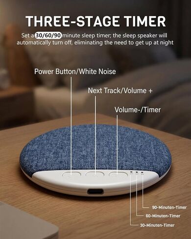 Sleep Pillow Speaker for Sleeping, 2026 Upgrade Portable Under Pillow Speaker with BT 5.4, White Noise Timer Wireless Sleep Aid, 10H Battery Life, Stereo Bass Private Sleep Speaker for Adult, Kid in Kuwait