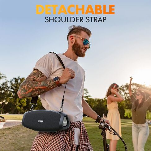 W-KING 70W Bluetooth Speakers Loud- Deep Bass, IPX6 Waterproof Outdoor Portable Wireless Speaker with 15600mAh Power Bank, DSP, Crystal Clear Audio, 42H Playtime, TF Card, AUX, NFC for Party, Camping in Kuwait