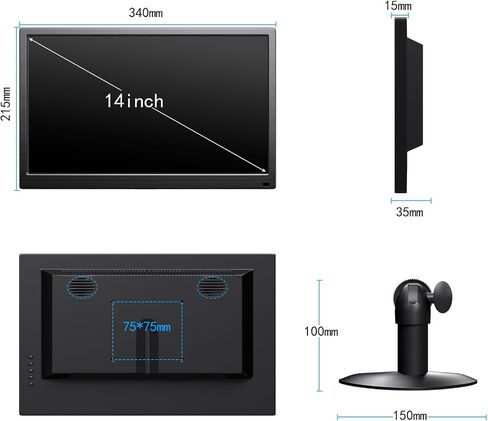 14 Inch Touch Screen Monitor FHD 1080P 99%sRGB IPS/HDMI/USB-C PC Monitor in Kuwait