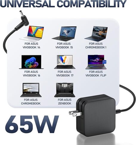 EERSY 65W Laptop Charger for Asus Vivobook 14 15 17 ZenBook Chromebook in Saudi Arabia