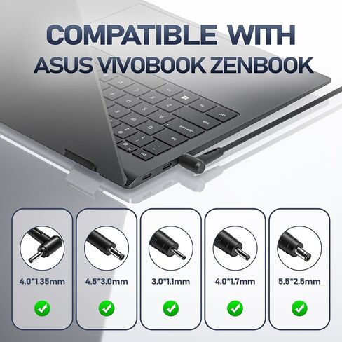 EERSY 65W Laptop Charger for Asus Vivobook 14 15 17 ZenBook Chromebook in Saudi Arabia